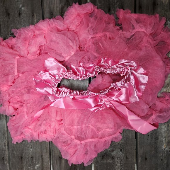 Girls Fluffy Petti Skirt, Size: L (4T-8T) Tutu Skirt, Color: Hot Pink - Picture 2 of 2